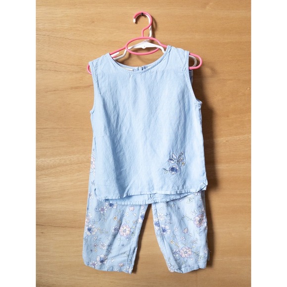 Cherokee y2k  Floral Embroidered Top & Pants Set - Girls‎ Outfit - Size M - Picture 1 of 6